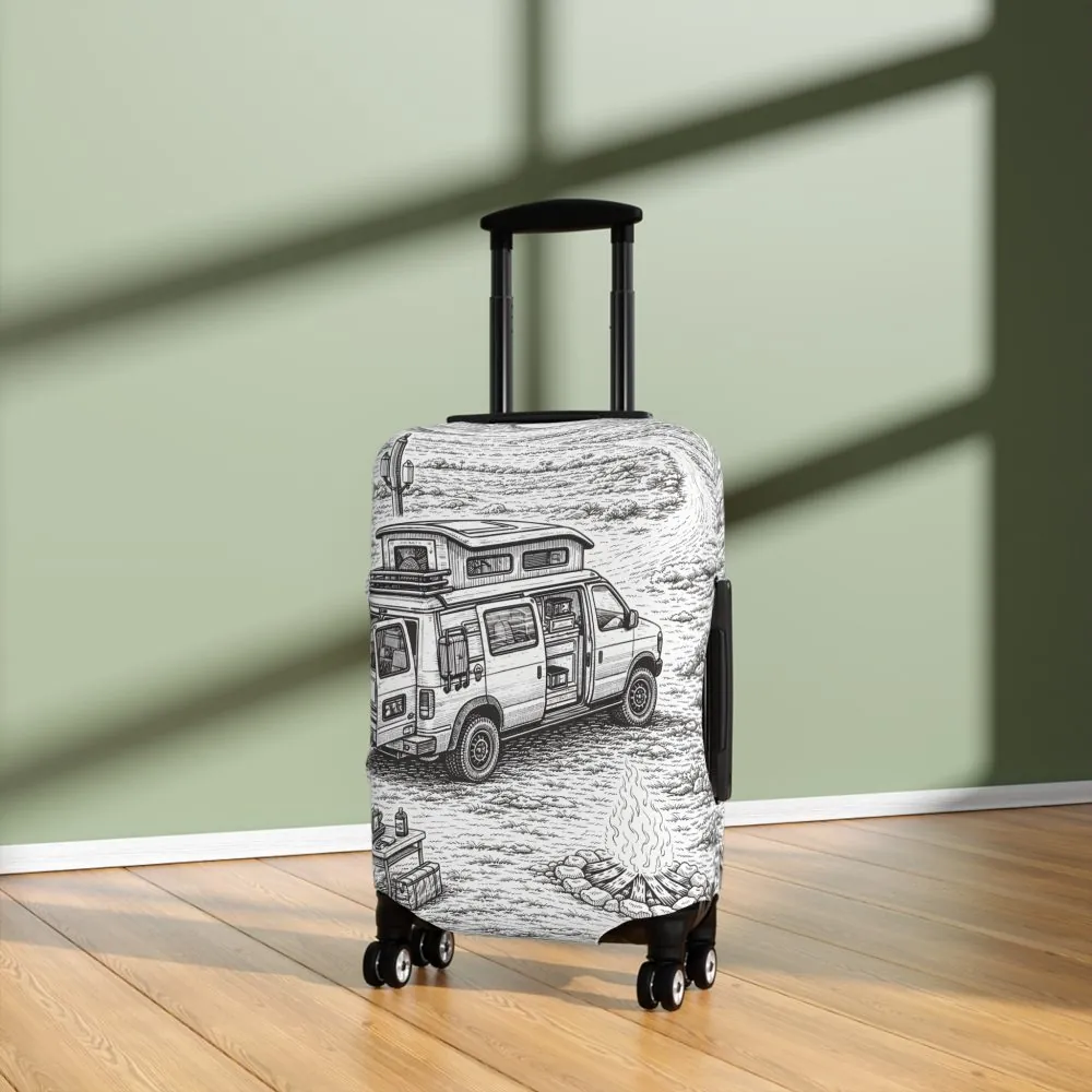 17977191896081450075_2048.jpeg Luggage Cover — Adventure Camper Sketch Travel Suitcase