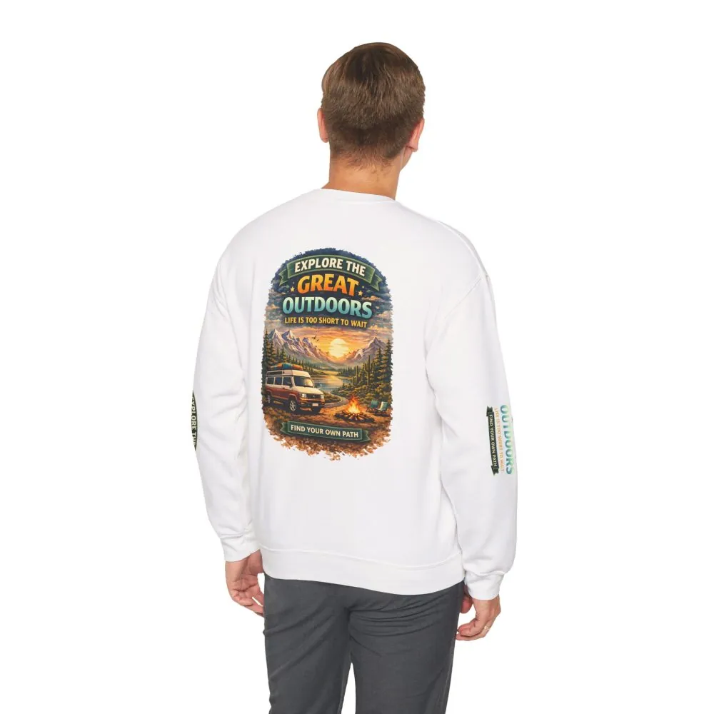 17979516576886783031_2048.jpeg Unisex Heavy Blend™ Crewneck Sweatshirt — "Explore The Great Outdoors" Design Scenic-Line