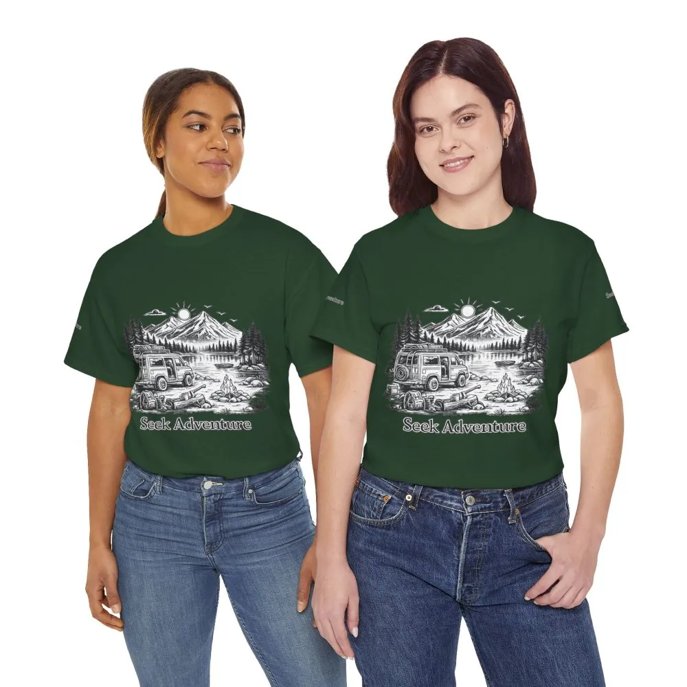 17997584407748930987_2048.jpeg Unisex Heavy Cotton Tee — "Seek Adventure" Design Minimal-Line