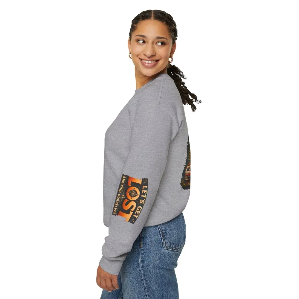 18016976908479942068_2048.jpeg Unisex Heavy Blend™ Crewneck Sweatshirt — "Let´s Get Lost And Found Ourselfs" Design Scenic-Line
