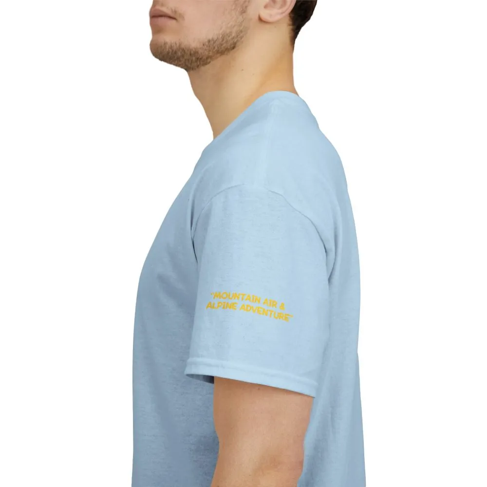 Unisex Heavy Cotton Tee — "Mountain Air-Alpine Adventure" Design Sitcom-Line