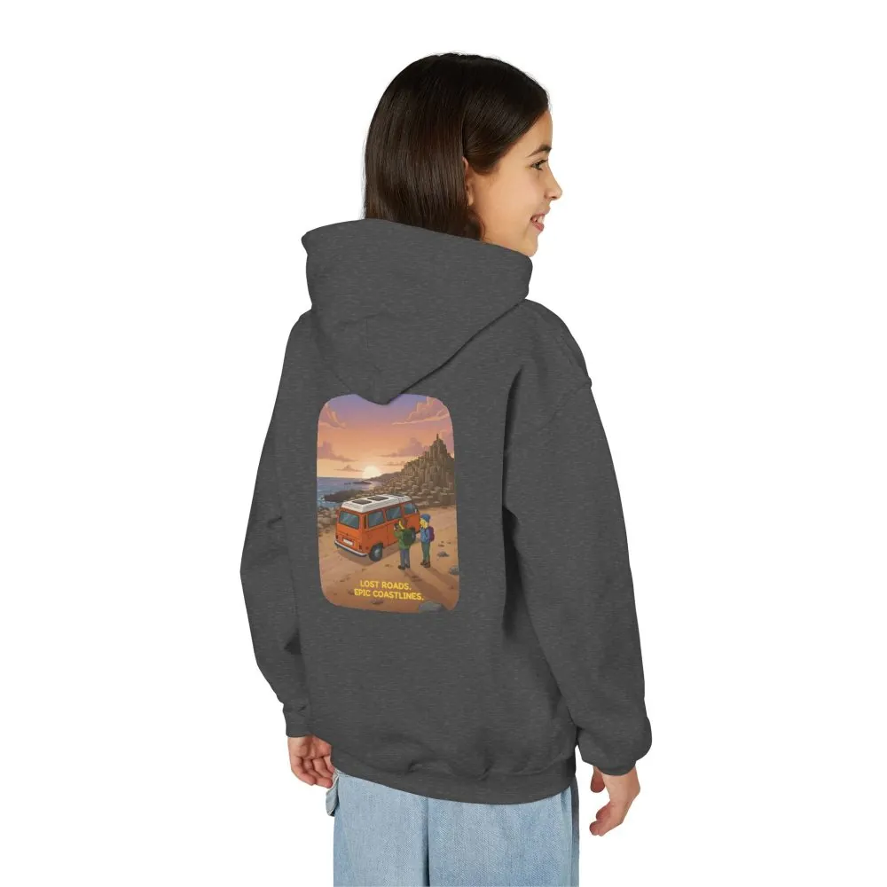 18027683621209928016_2048.jpeg Youth Hoodie(Gildan) – "Lost Roads Epic Coastlines" (Design Sitcom-Line)