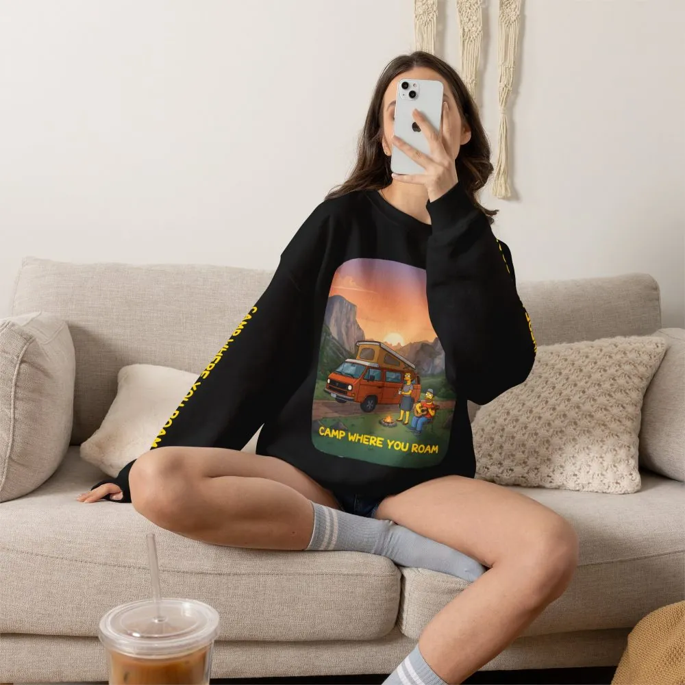 18030778760591876576_2048.jpeg Unisex Heavy Blend™ Crewneck Sweatshirt — "Camp Where You Roam" Design Sitcom-Line