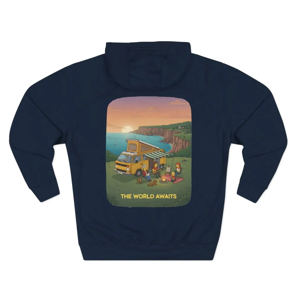 18032835510601191112_2048.jpeg Three-Panel Fleece Hoodie - "The World Awaits" Design Sitcom-Line