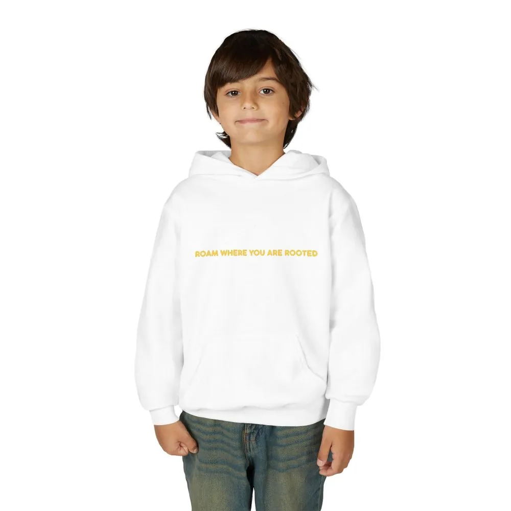 Youth Hoodie(Gildan) – "Roam Where You Are Rooted" (Design Sitcom-Line)