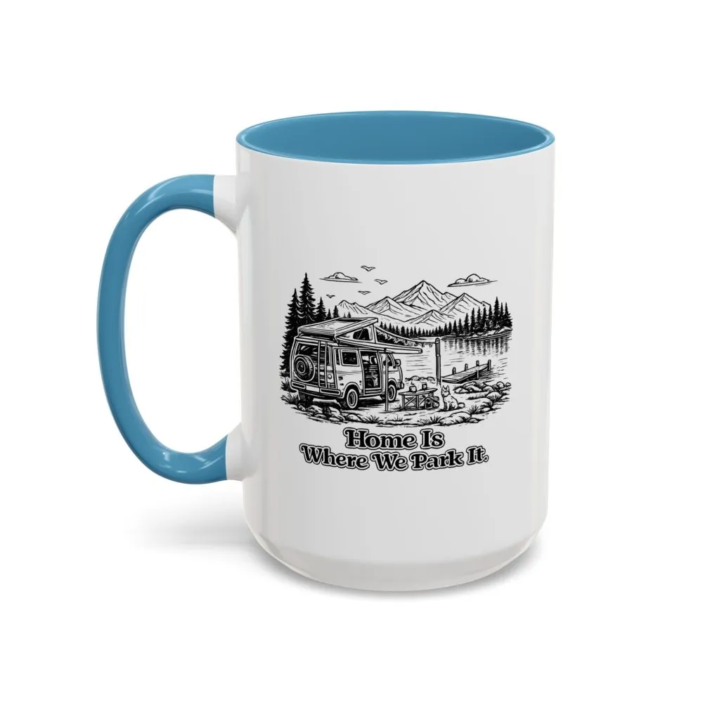 18044880484066410332_2048.jpeg Accent Coffee Mug (11, 15oz) — "Home Is Where You Park It" Design Minimal-Line