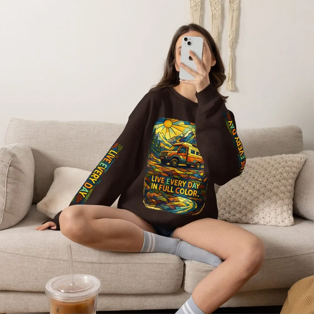 18048005977833322421_2048.jpeg Unisex Heavy Blend™ Crewneck Sweatshirt — "Live Every Day InFull Color" Design Cubic-Line