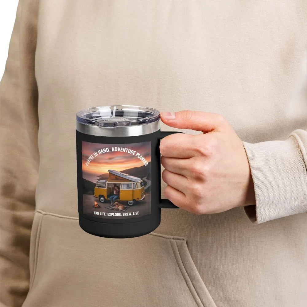 Coffee Mug Tumbler, 15oz — "Coffee in Hand, Adventure Planned"
