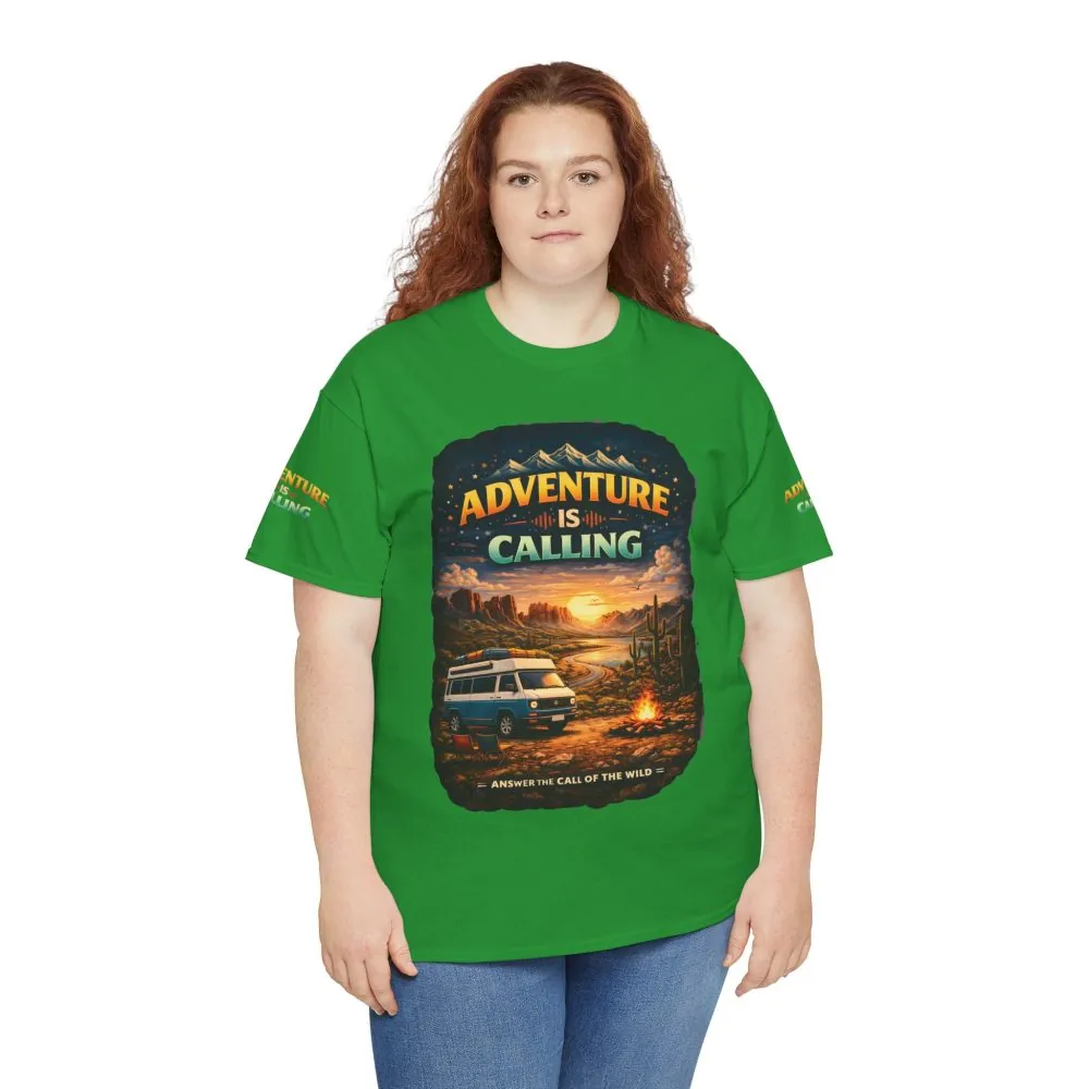 18062541499267342667_2048.jpeg Unisex Heavy Cotton Tee — "Adventure Is Calling" Design Scenic-Line