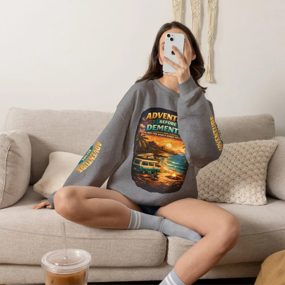 1806520716296406524_2048.jpeg Unisex Heavy Blend™ Crewneck Sweatshirt — "Adventure Before Dementia" Design Scenic-Line
