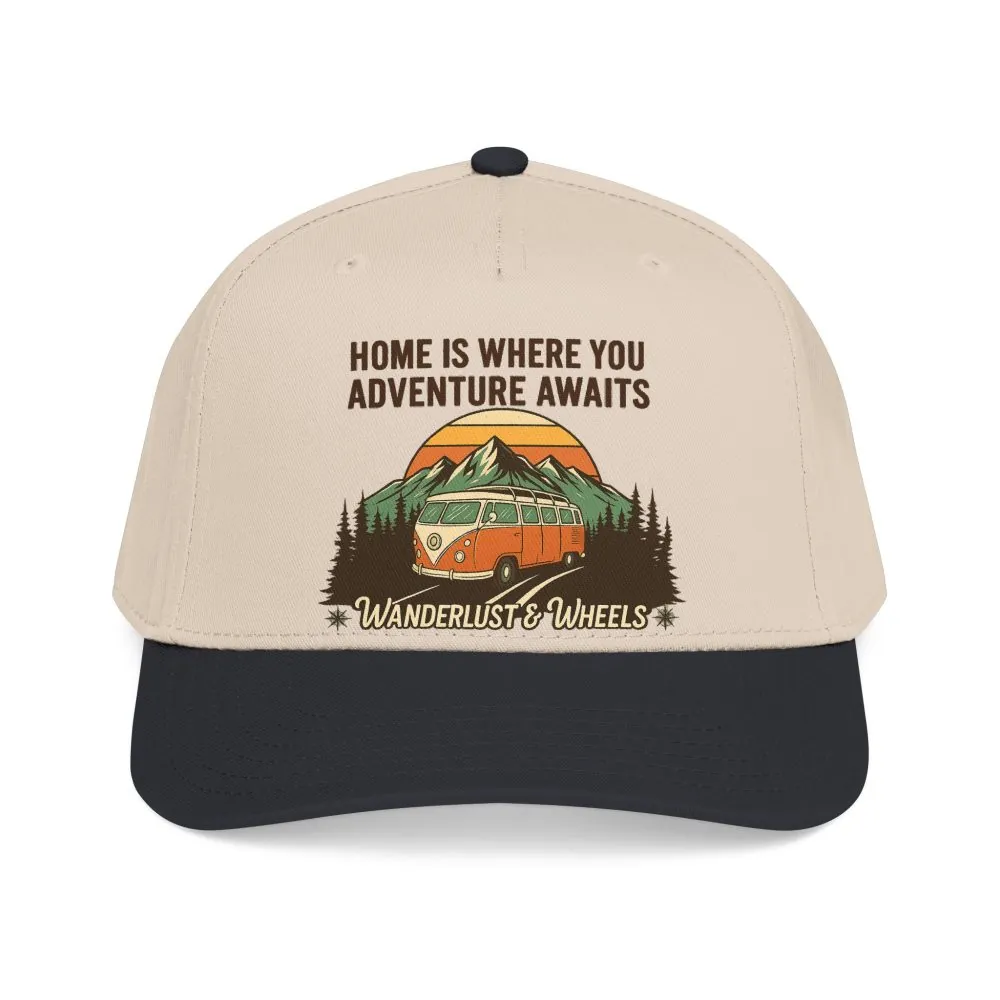 Baseball Cap - "Home Is Where You Adventure Awaits" Mid Profile Baseball Cap