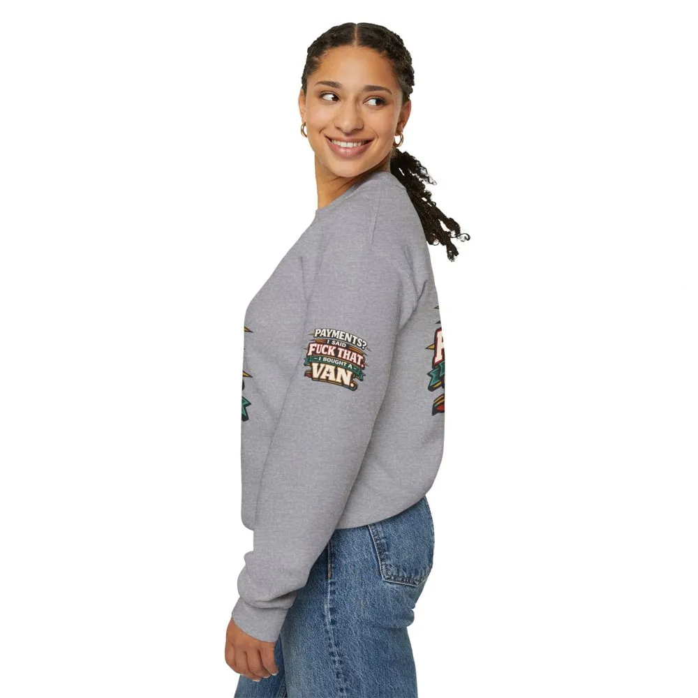Unisex Heavy Blend™ Crewneck Sweatshirt — "Payments?I Said" Design F**K-Line