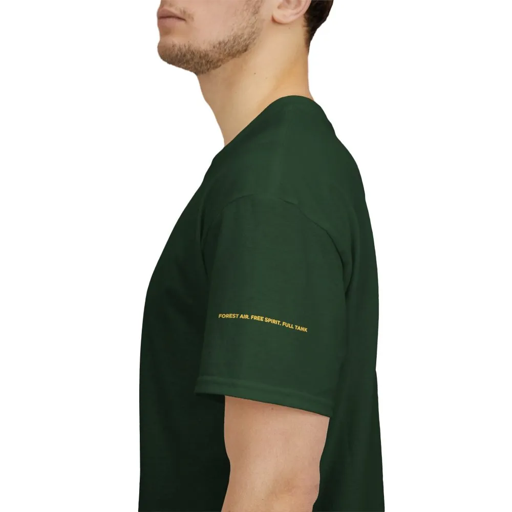18073214554550971360_2048.jpeg Unisex Heavy Cotton Tee — "Forest Air Free Spirit Full Tank" Design Sitcom-Line