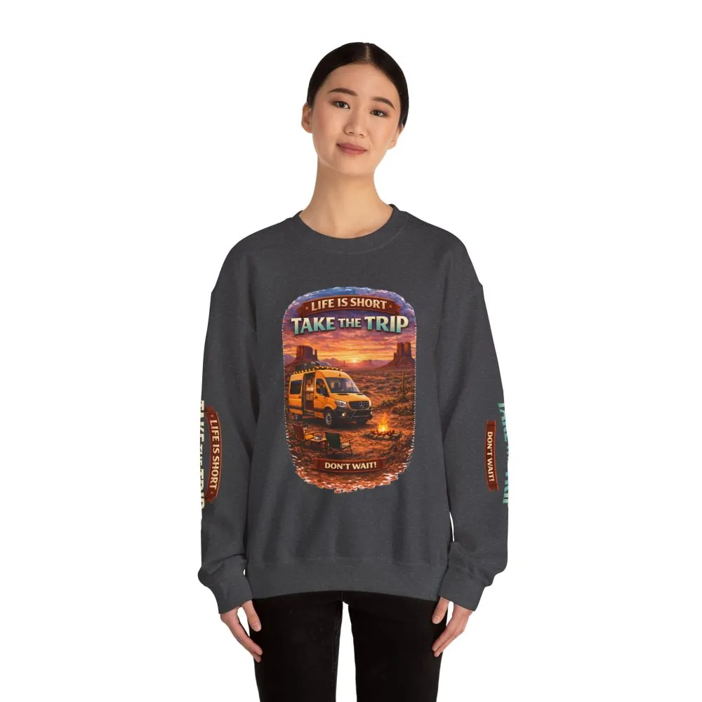 18080006882523585825_2048.jpeg Unisex Heavy Blend™ Crewneck Sweatshirt — "Life Is To Short-Take The Trip" Design Scenic-Line