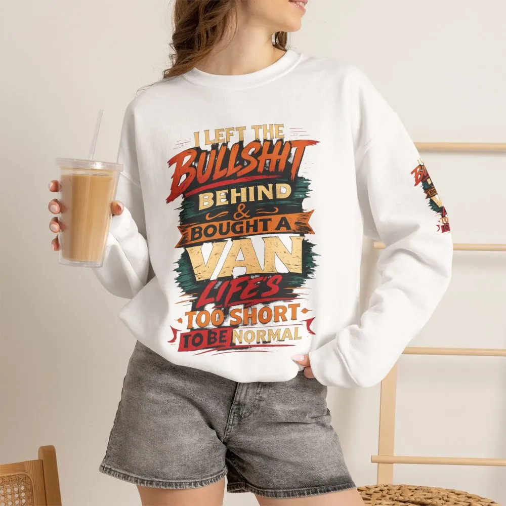 Unisex Heavy Blend™ Crewneck Sweatshirt — "I Left The Bullshit" Design F**K-Line