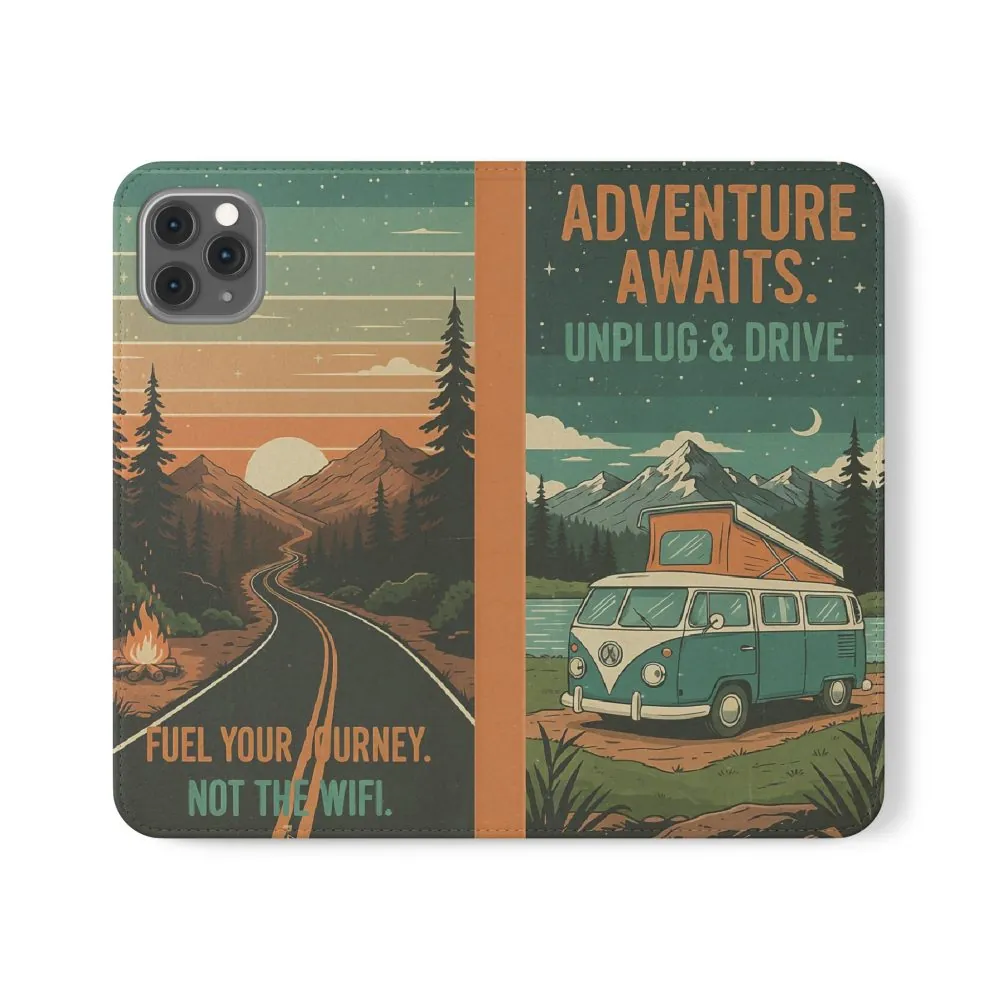 18093996718511618773_2048.jpeg Flip Phone Case — "Adventure Awaits Unplug & Drive" Wallet Case