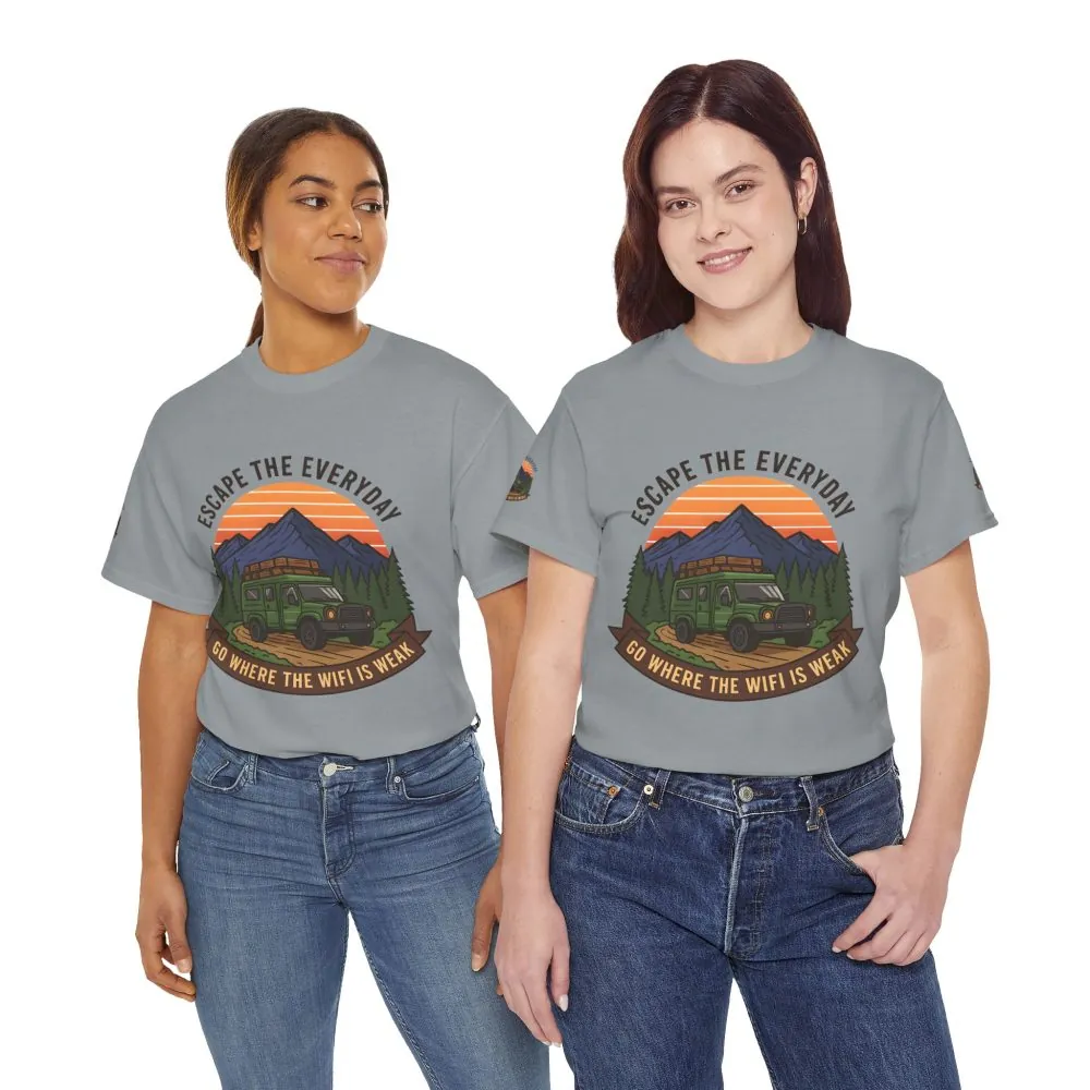 18116268618073478893_2048.jpeg Unisex Heavy Cotton Tee — "Go Where the WiFi Is Weak" Adventure Shirt