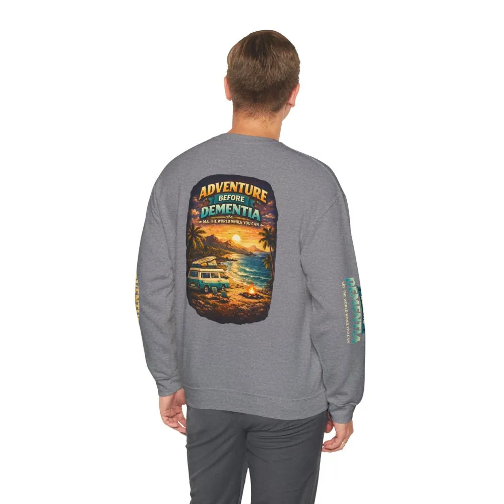 18117327043600371010_2048.jpeg Unisex Heavy Blend™ Crewneck Sweatshirt — "Adventure Before Dementia" Design Scenic-Line