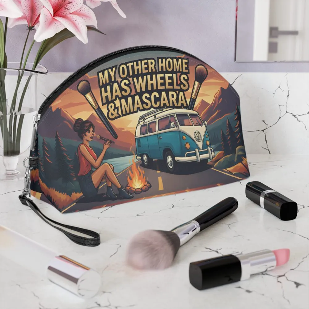Makeup Bag — "My Other Home Has Wheels And Mascara" campervan quoted