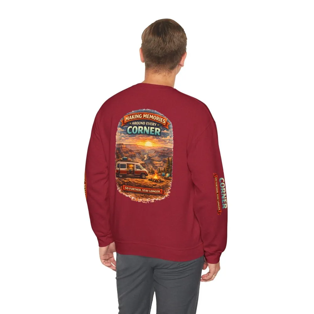 18139243314142831919_2048.jpeg Unisex Heavy Blend™ Crewneck Sweatshirt — "Making Memories Around Every Corner" Design Scenic-Line