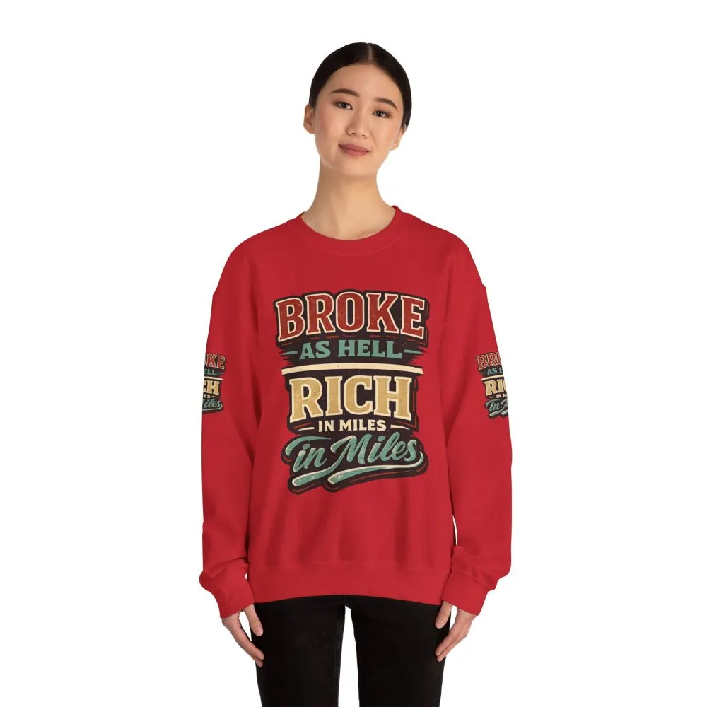 Unisex Heavy Blend™ Crewneck Sweatshirt — "Broke As Hell" Design F**K-Line