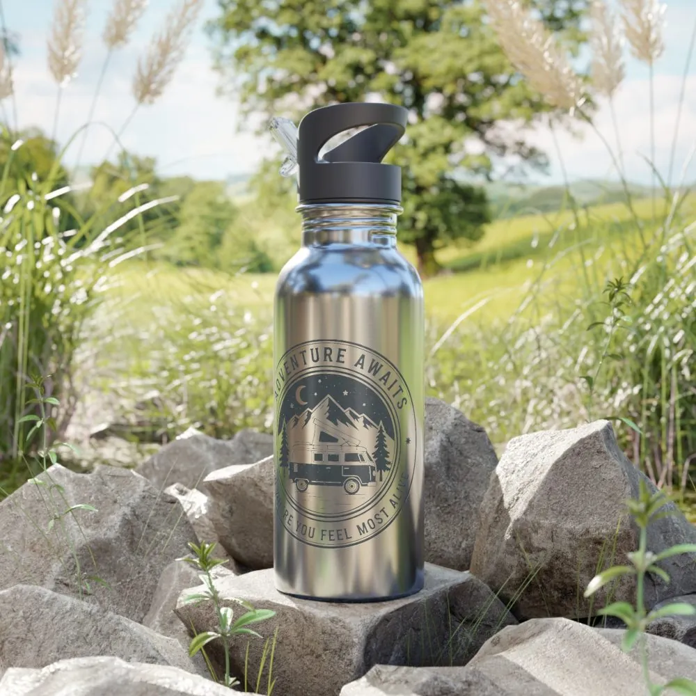 18168718006269059539_2048.jpeg Stainless Steel Water Bottle with Straw – 'Adventure Awaits-Go Where You Feel Most Alive' Outdoor Logo 20oz
