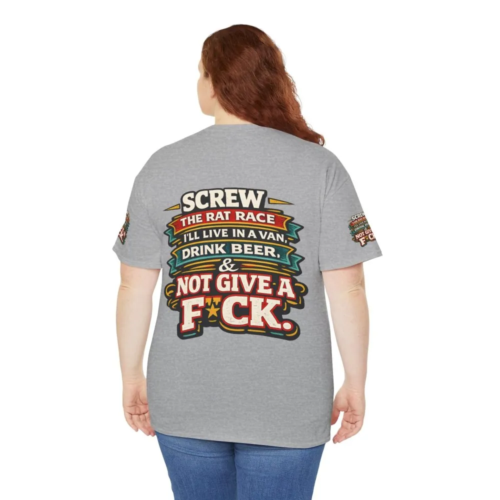 1817123552751564097_2048.jpeg Unisex Heavy Cotton Tee — "Screw The Rat Race" Design F**K-Line