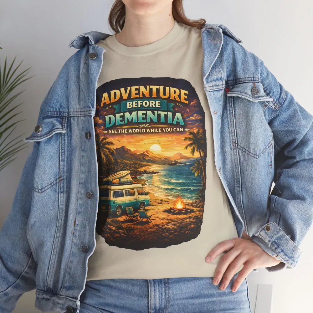 18199382313680649369_2048.jpeg Unisex Heavy Cotton Tee — "Adventure Before Dementia" Design Scenic-Line