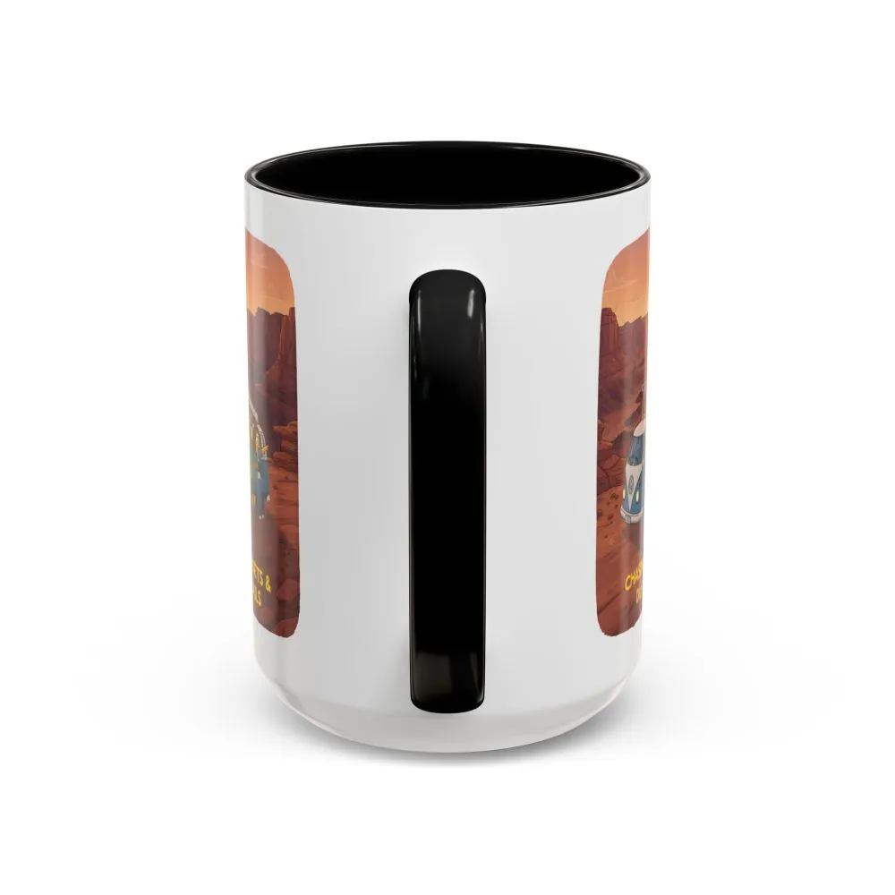 18203680780996398261_2048.jpeg Accent Coffee Mug (11, 15oz) — "Chasing Sunsets And Dusty Trails" Design Sitcom-Line