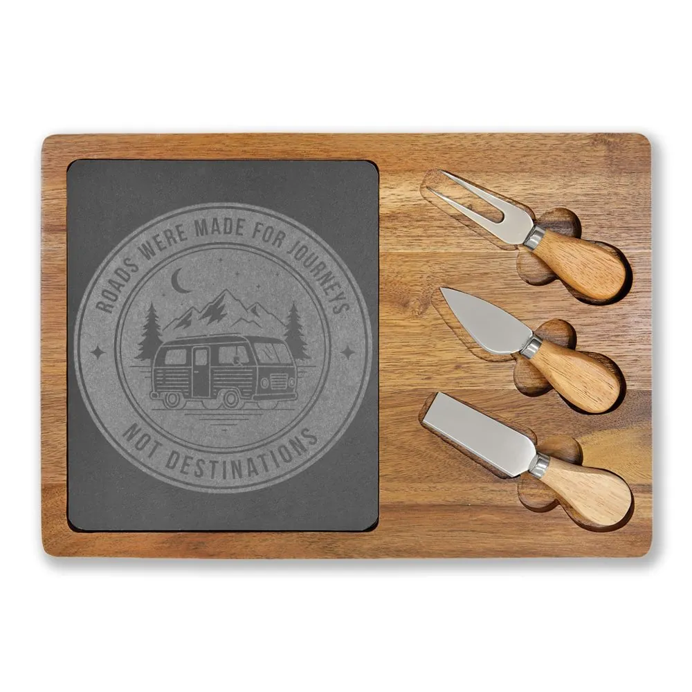 Engraved Charcuterie Board - "ROAD WHERE MADE FOR JOURNEYS-NOT DESTINATIONS" (4 Variants Available)