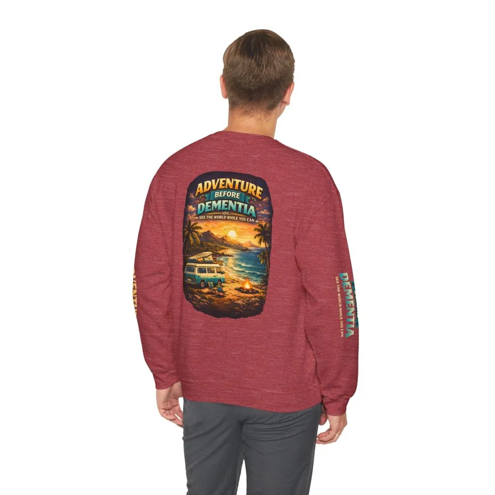 18215165315909748013_2048.jpeg Unisex Heavy Blend™ Crewneck Sweatshirt — "Adventure Before Dementia" Design Scenic-Line