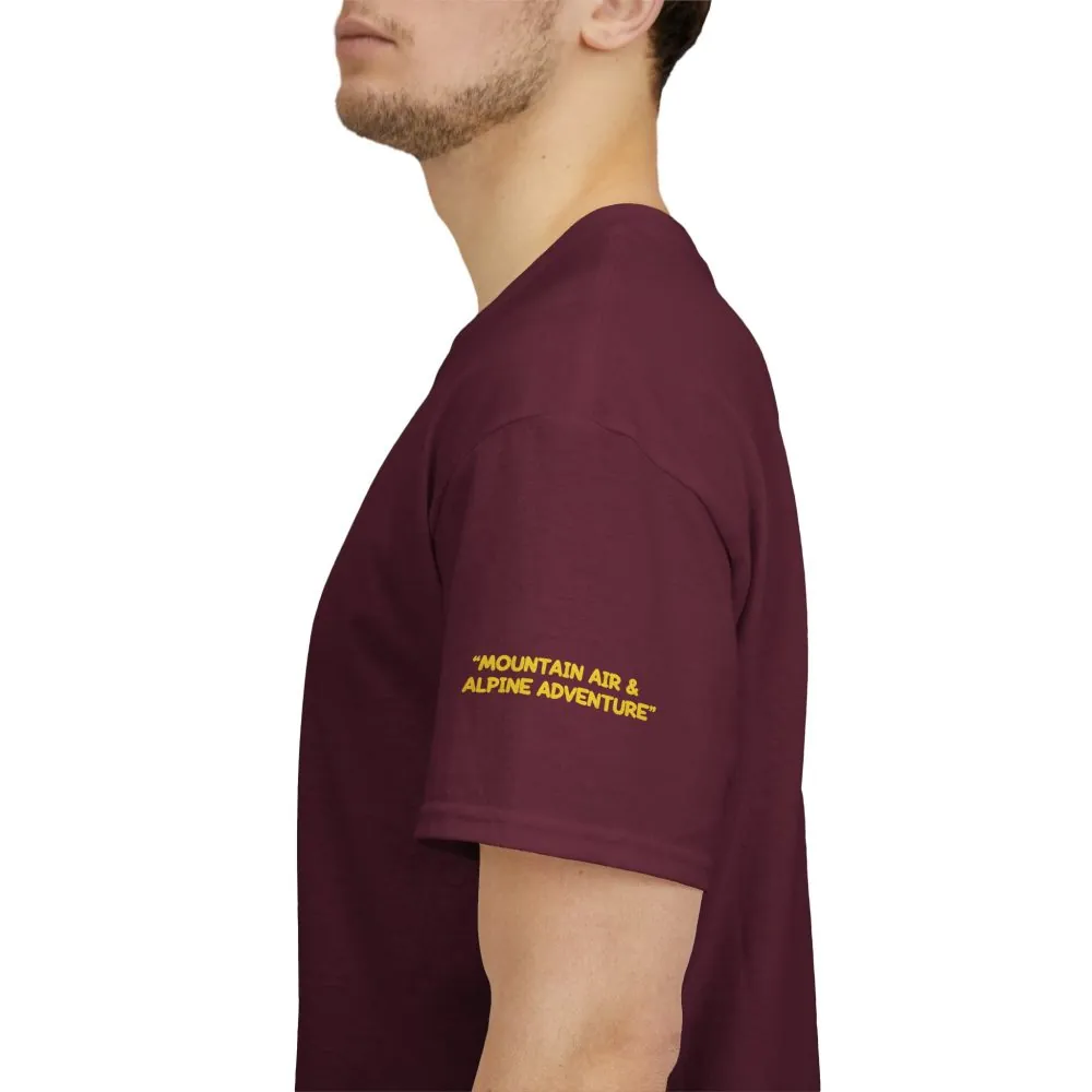 18224784624741175489_2048.jpeg Unisex Heavy Cotton Tee — "Mountain Air And Alpine Adventure" Design Sitcom-Line