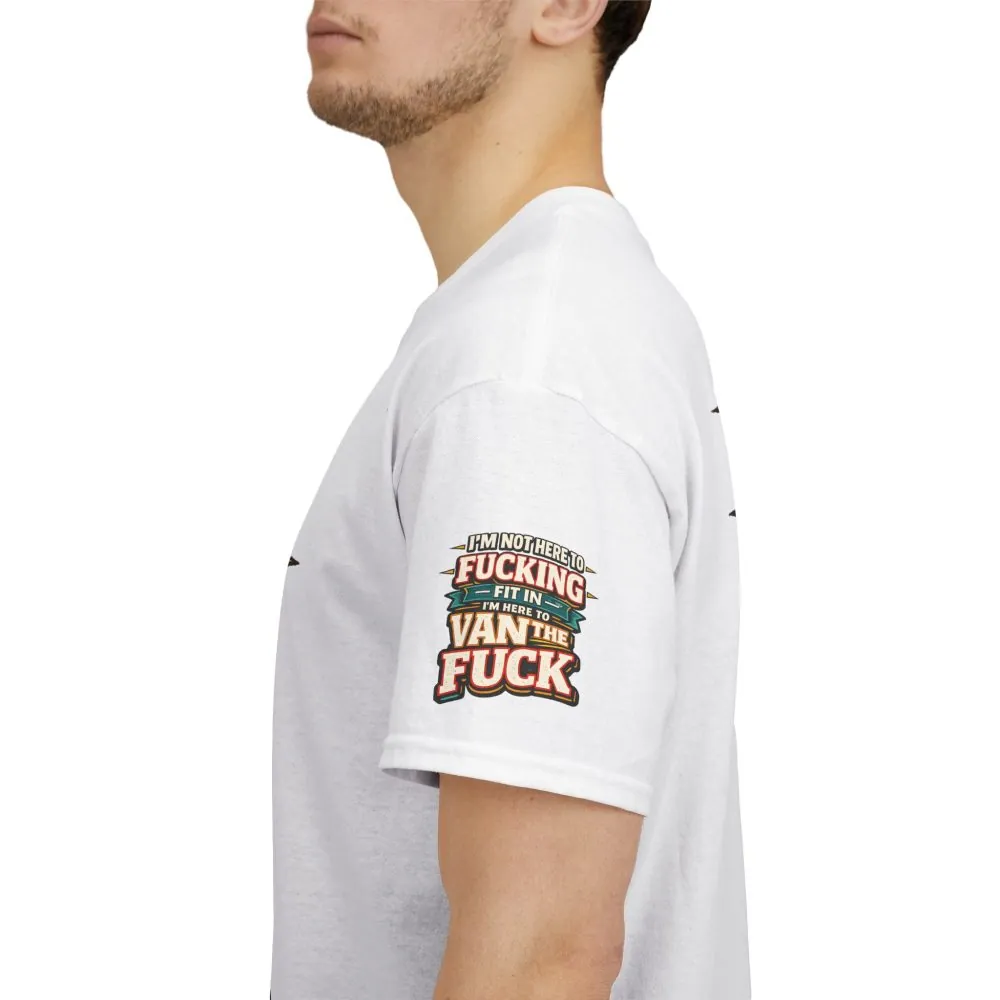 Unisex Heavy Cotton Tee — "I´m Not Here To Fucking Fit In" Design F**K-Line