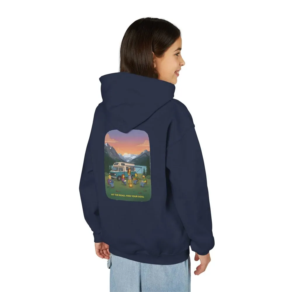 Youth Hoodie(Gildan) – "Hit The Road-Find Your Soul" (Design Sitcom-Line)