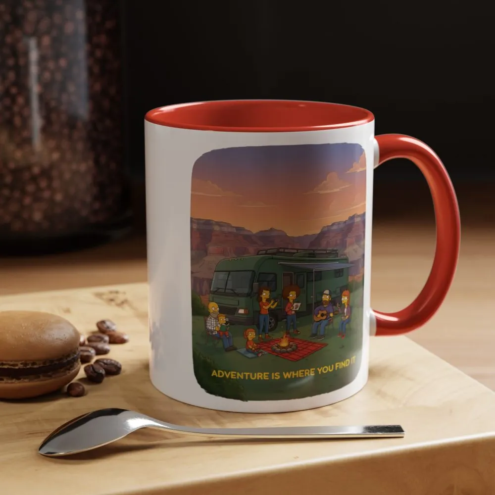 18256520311703387062_2048.jpeg Accent Coffee Mug (11, 15oz) — "Adventure Is Where You Find It" Design Sitcom-Line