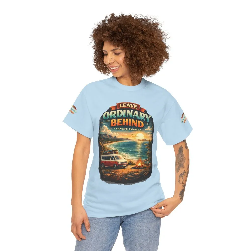 18261640841048327120_2048.jpeg Unisex Heavy Cotton Tee — "Leave Ordinary Behind" Design Scenic-Line