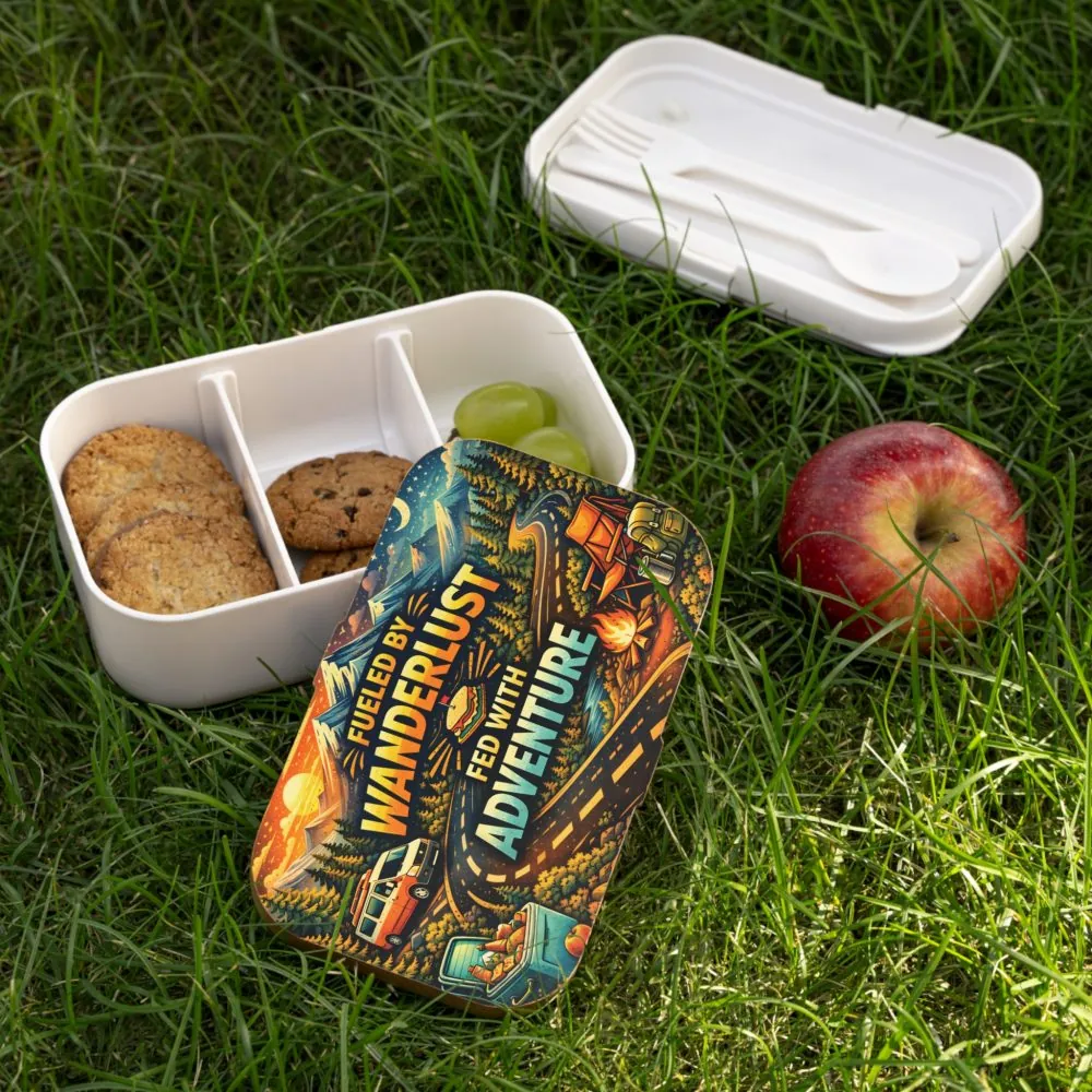 Adventure Camper Bento Box — "Fueled by Wanderlust, Fed with Adventure" Travel Lunchbox