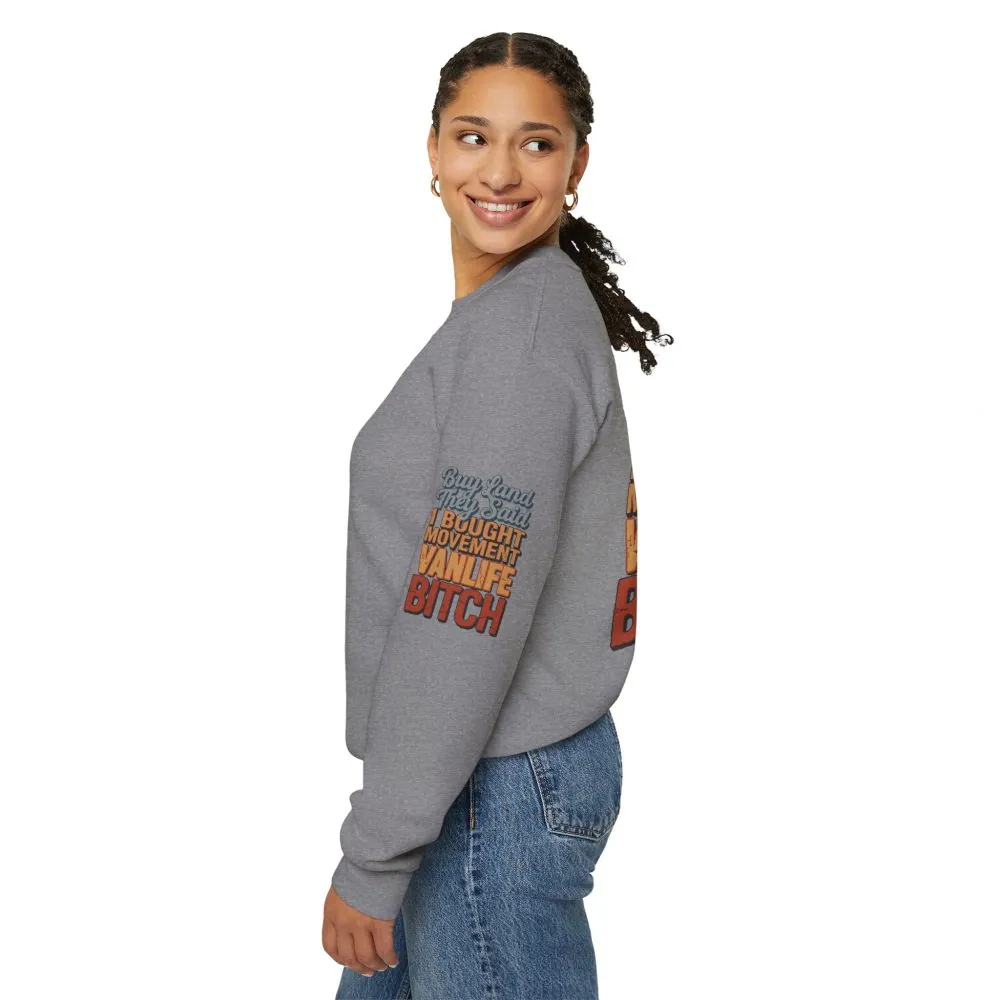 182719324836639719_2048.jpeg Unisex Heavy Blend™ Crewneck Sweatshirt — "Buy Land They Said" Design F**K-Line