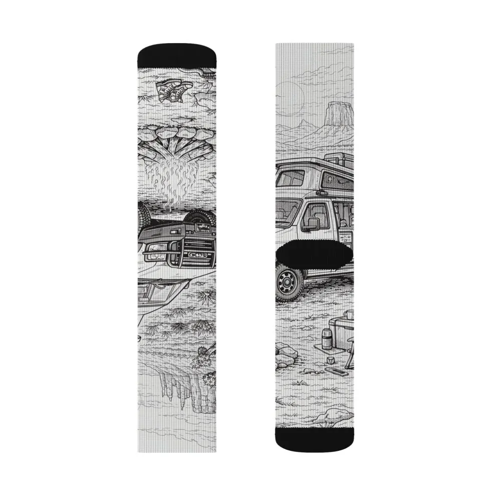 18286596552399287591_2048.jpeg Sublimation Socks — Retro Camper Roadtrip Crew Socks