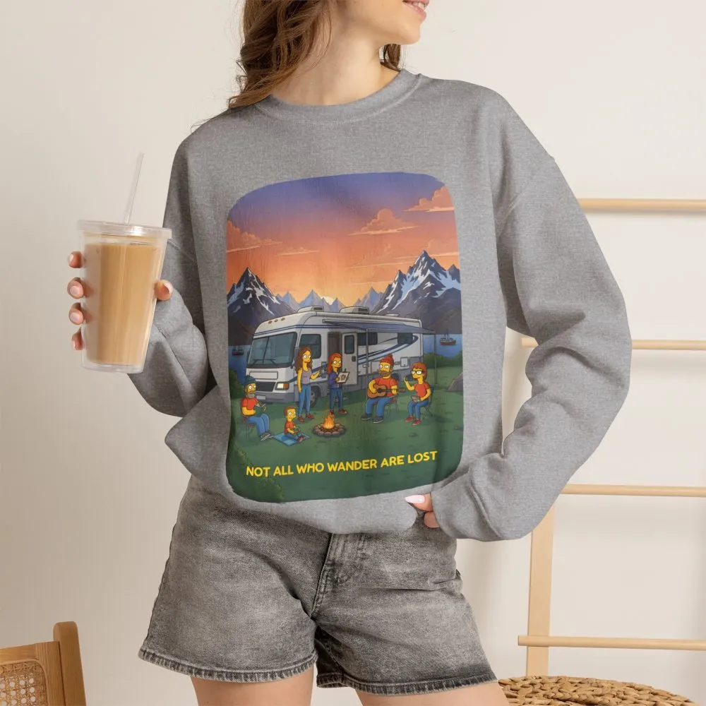 18292149411426169824_2048.jpeg Unisex Heavy Blend™ Crewneck Sweatshirt — "Not All Who Wander Are Lost" Design Sitcom-Line