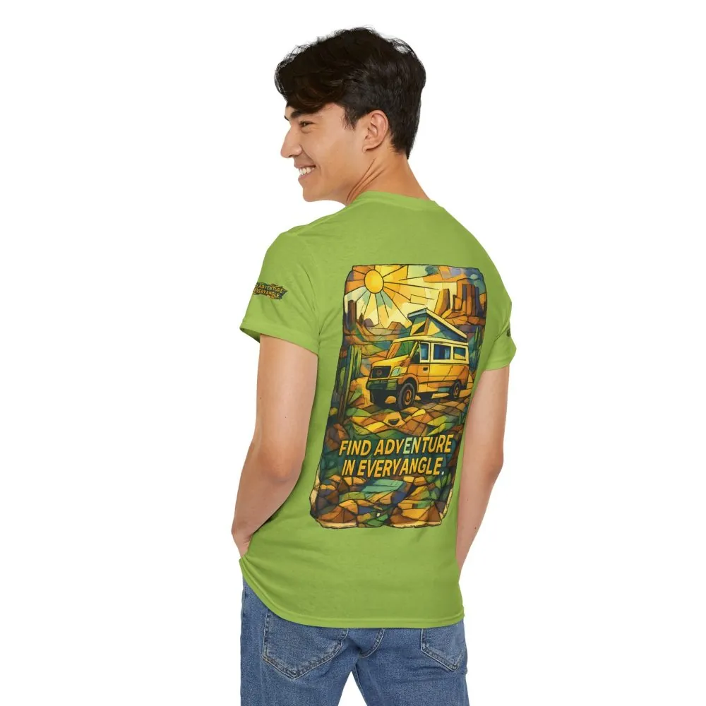 18303086536336110230_2048.jpeg Unisex Heavy Cotton Tee — "Find Adventure In Every Corner" Design Cubic-Line