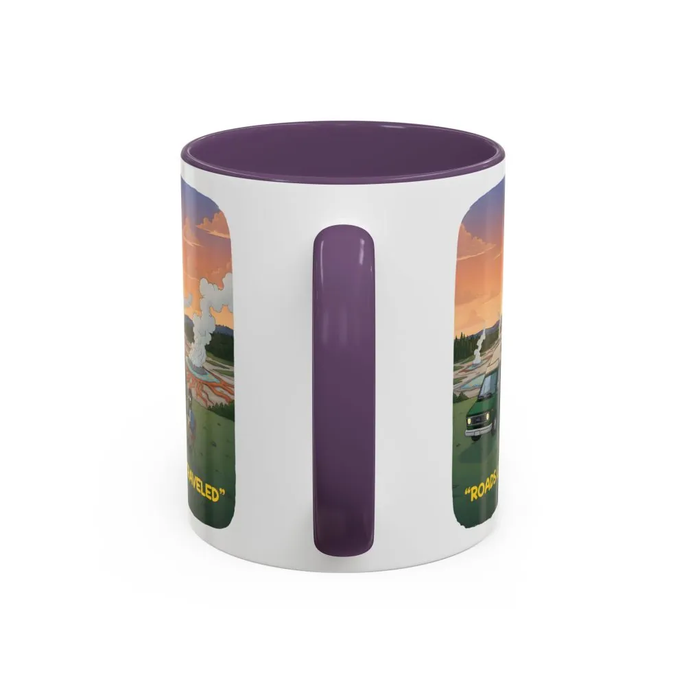 Accent Coffee Mug (11, 15oz) — "Roads Less Traveled" Design Sitcom-Line