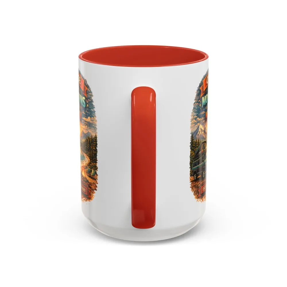 Accent Coffee Mug (11, 15oz) — "Choose The Mountens" Design Scenic-Line