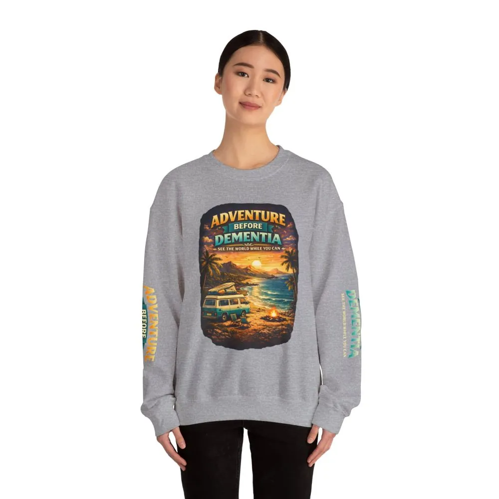 18318207556981439900_2048.jpeg Unisex Heavy Blend™ Crewneck Sweatshirt — "Adventure Before Dementia" Design Scenic-Line