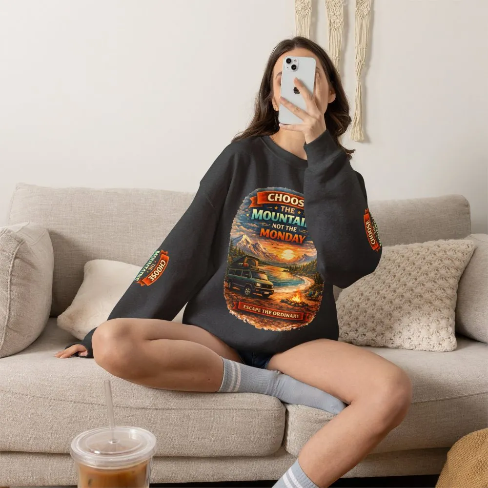 18323183008303589069_2048.jpeg Unisex Heavy Blend™ Crewneck Sweatshirt — "Choose The Mountens" Design Scenic-Line