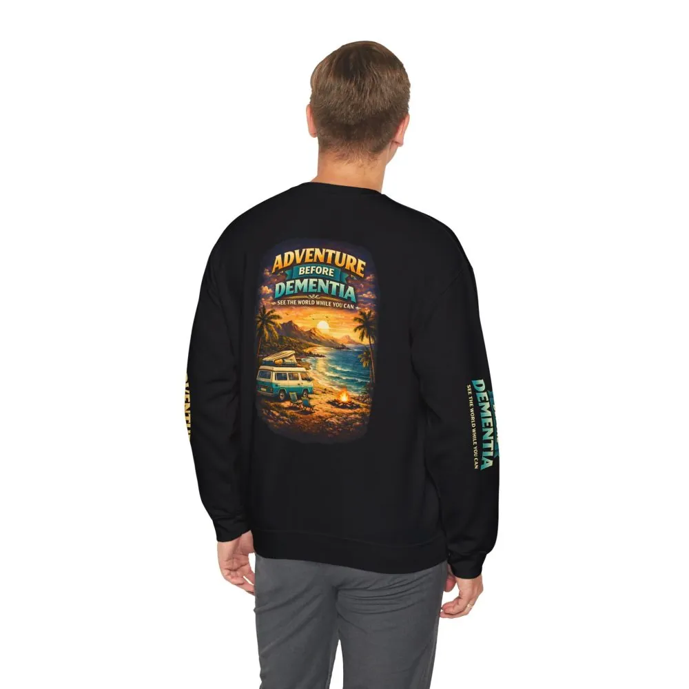 18324324849643820035_2048.jpeg Unisex Heavy Blend™ Crewneck Sweatshirt — "Adventure Before Dementia" Design Scenic-Line