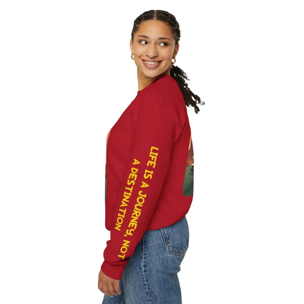 18330426896446305005_2048.jpeg Unisex Heavy Blend™ Crewneck Sweatshirt — "Life Is A Journey-Not A Destination" Design Sitcom-Line