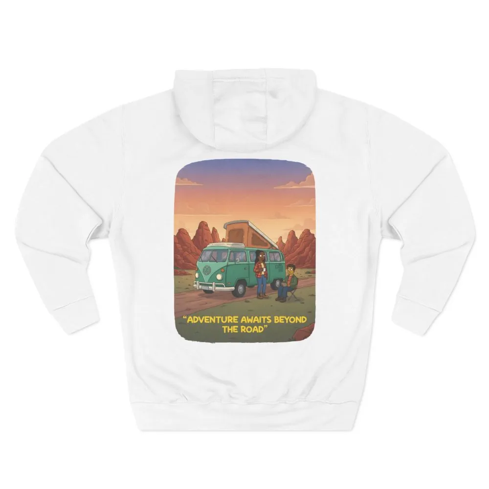 18339394210459926558_2048.jpeg Three-Panel Fleece Hoodie - "Adventure Awaits Beyond The Road" Design Sitcom-Line
