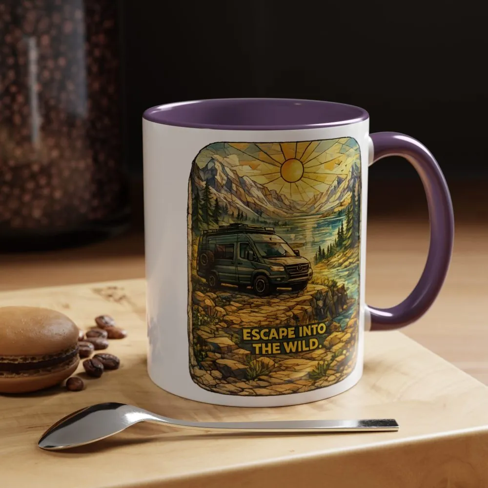18358391081976090915_2048.jpeg Accent Coffee Mug (11, 15oz) — "Escape Into The Wild" Design Cubic-Line