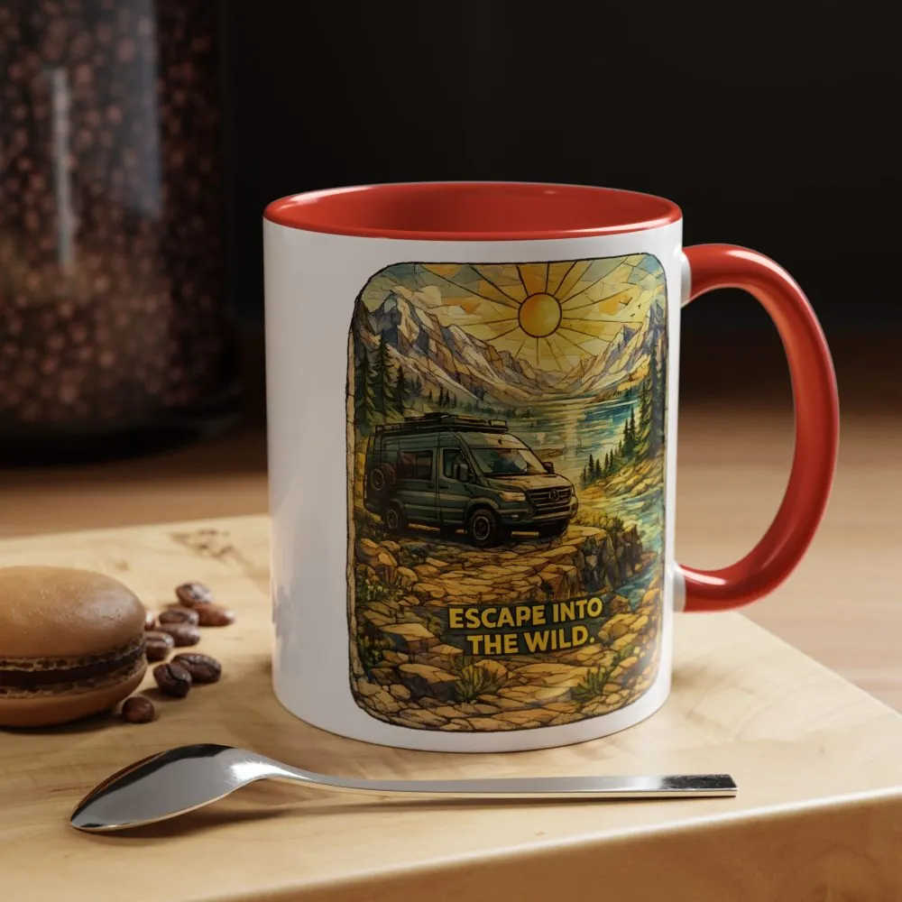 1836556078994891316_2048.jpeg Accent Coffee Mug (11, 15oz) — "Escape Into The Wild" Design Cubic-Line